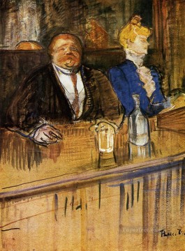 カフェにて 顧客と貧血のレジ係 ポスト印象派 アンリ・ド・トゥールーズ・ロートレック Oil Paintings